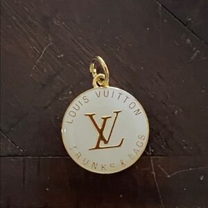 Louis Vuitton Gold and Cream Logo Charm